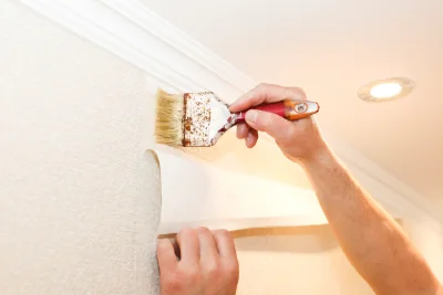 Pose de papier peint à Arlet — revêtements muraux et toiles de verre